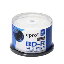 50 EPRO 6X 25GB LTH BD-R Blu-ray Disc White Inkjet AZO MCC EPROBDR6XBH-50-PRI picture