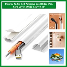 42.5in Paintable White Cord Hider: Perfect for Wall & Floor Cable Concealment picture