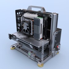 DIY Open Frame PC Chassis, Aluminum Computer Case, Supports MATX Motherboard,... picture