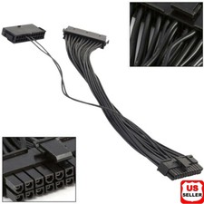 Dual PSU Power Supply 24-pin ATX Motherboard Mainboard Adapter Connector Cable picture