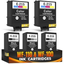5 Pcs 215 Ink Cartridge Replacements, 3 Black and 2 Tri-Color Combo picture