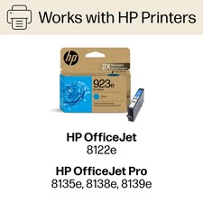 HP 923e EvoMore Cyan Original Ink Cartridge, 800 pages, 4K0T4LN picture