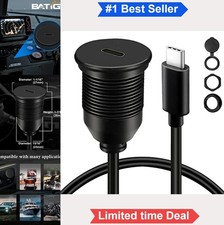 USB C 3.1 Car Flush Mount Cable 3ft Male to Female Panel Mount 10Gbps Charging picture