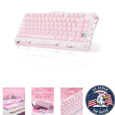 75% Compact Mercury K1 Wireless Gaming Keyboard in Sakura Pink with RGB Lighting picture