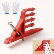 100PCS Multi Cable Staples Insulated Wire Stackers Red Cord Clips Steel Nails picture