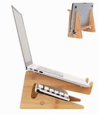 Nuvograin Laptop Stand, Wooden Vertical Laptop Stand for Desk, Bamboo Laptop ... picture