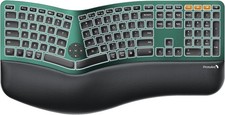 ProtoArc EK01 Plus Ergonomic Split Bluetooth Keyboard USB Wireless Backlit Green picture