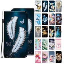 Lion Feather Flower Card Wallet Cover Case for A54 A26 A36 A07 A37 A6 A05 A8 picture