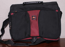 SwissGear Wenger Laptop Black Red Messenger Computer Bag Pockets Legacy 16x14x6 picture