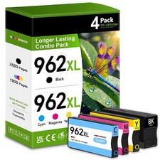 Mooxrbog 962XL 4-Pack for HP OfficeJet 9010-9025 Black/Cyan/Yellow/Magenta picture