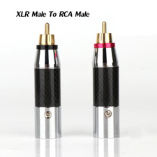 Audio RCA Male to XLR Male Female Adapter Carbon Fiber Rhodium Plated Connector picture