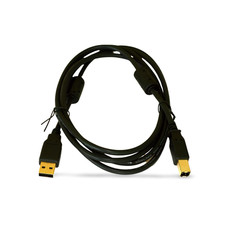 6ft USB 2.0 Cable Dual Ferrite Chokes Type A to Type B (U023-006) - Black picture