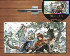 Anime RGB LED Large Mouse Pad Genshin Impact Ganyu Xiao Gaming Mat Mousepad Gift picture
