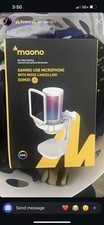 maono DGM20 USB Gaming Microphone Noise-Cancelling RGB White Freestanding picture