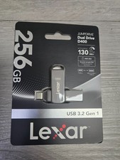 New SEALED Lexar Dual Jump Drive D400 USB 3.2 Gen1 LJD400256G-BNQNU picture