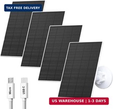 2W Solar Panel for Security Cameras with USB, USB-C Port, 4 Pack picture