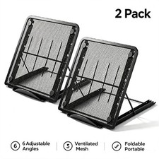 2PCS Foldable Aluminum Cooling Stand for Laptop 6-Angle Ergonomic Holder 10-14