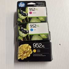 BRAND NEW GENUINE HP INK 952XL YELLOW Cyan Magenta EXP DATES IN DESCRIPTION picture