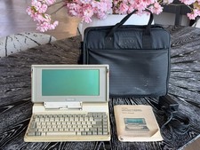 Vintage 1986 Toshiba T1100 PLUS Laptop PA7042U w/ Original Bag Adapter Manual picture