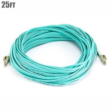 25m LC/LC 50/125 10Gb Duplex Multi Mode Optic Fiber Optics Optical Cable Aqua picture