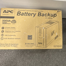 APC Back-UPS CS 500 BK500BLK 500VA 300W UPS 6 Outlets USB Beige picture