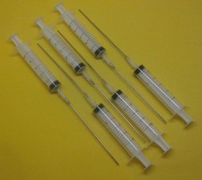 6 pcs x 10ml Syringe & 6 XTRA LONG Blunt Needles Ink Refill USA Fast Shipping picture