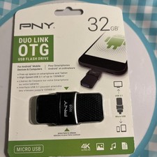 GENUINE  64GB PNY Duo Link OTG Micro Flash Drive NEW FACTORY SEALED picture