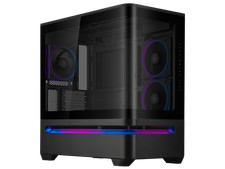 ASUS Prime AP202 ARGB Black mATX case with fully tempered curved glass, supports picture