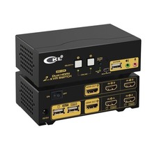 CKL 922HUA 2 Port HDMI KVM Switch Dual Monitor 4K 30Hz USB Audio picture