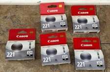 Lots Of 5 Canon CLI-221 Black Ink Cartridge CLI-221BK 2946B001 Genuine New picture