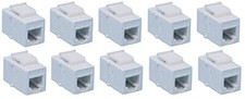RJ11 RJ12 Phone White Keystone Jack Coupler F/F 10 Pack Fiber Optic Adapter picture