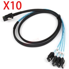 A lots of 10 Mini SAS SFF 8087 36Pin to 4 SATA 7Pin Splitter Reverse Cable 3.3FT picture