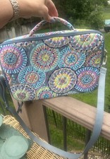 Vera Bradley Sunny Medallion Quilted Cotton Laptop Bag with strap picture