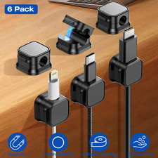 6 Pack Magnetic Cable Clips Adhesive Cord Organizer Wire Holder for Desk Office picture
