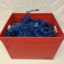 Lot Of 10 Cat 5 & 6 Cables Each About 14’ To 25’ All Blue. All Used As-IS picture
