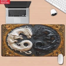 2D Flat 1pc Dragon Yin Yang Pattern Pad for Desk, Gaming, Office Decor, Non-Sl picture