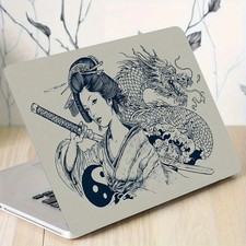 2 Pieces Japanese Anime Geisha and Dragon Sword Laptop Stickers PVC Gloss picture