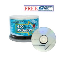 50 Pack Ridata DVD+RW 4x 4.7GB Silver Logo Rewritable DVD Plus RW Blank Disc picture