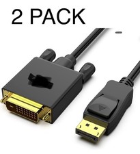 2 PACK 6' Display to DVI Digital Video Cable - Black picture