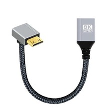 NFHK 8K Type-C Mini HDMI 2.1 Male 90 Degree Up Angled to Female... picture
