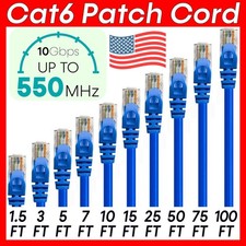Blue Cat6 Cable Ethernet CAT6 Patch Cord RJ45 Internet Modem Network Wire LOT picture