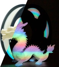 Glow in the Dark Gradient Rainbow 1.75mm PLA Filament, Luminous Rainbow Vibrant picture