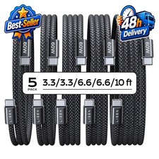 LISEN USB C to USB C Cable 5-Pack 60W Fast Charging 3.3/6.6/10FT picture