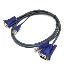 2-PORT KVM SWITCH  + 2x SET 3-IN-1 USB KVM CABLES FOR PC picture