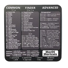 Mac OS X (and Big Sur) Reference Keyboard Shortcut Sticker - Vinyl size 3