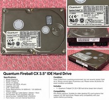 Quantum Fireball CX 20.4GB 3.5” IDE PATA Hard Drive Vintage Desktop PC Tested picture