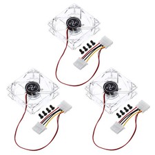 3Pcs Clear Computer Case Fan 1800RPM 80mm 4 Pin Multicolor 4 LED 12V 12 Screws picture