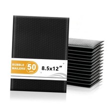 Self Seal Bubble Mailers 8.5x12 Inch - 50 Pack - Black - Self Seal picture