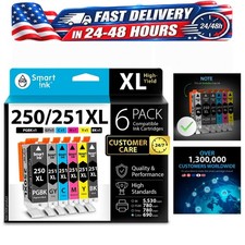 Smart Ink Compatible Ink Cartridges for Canon PGI-250XL CLI-251XL 6 Pack PIXMA picture