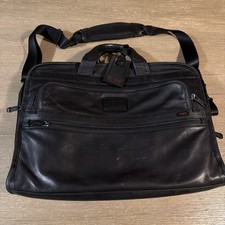 Tumi 96111DH ALPHA Slim Large Screen Portfolio Briefcase Messenger Black Leather picture